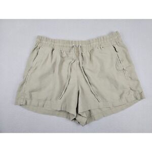 Gap Womens Linen Blend 3" Casual Pull On Shorts Pockets Gray Size Large